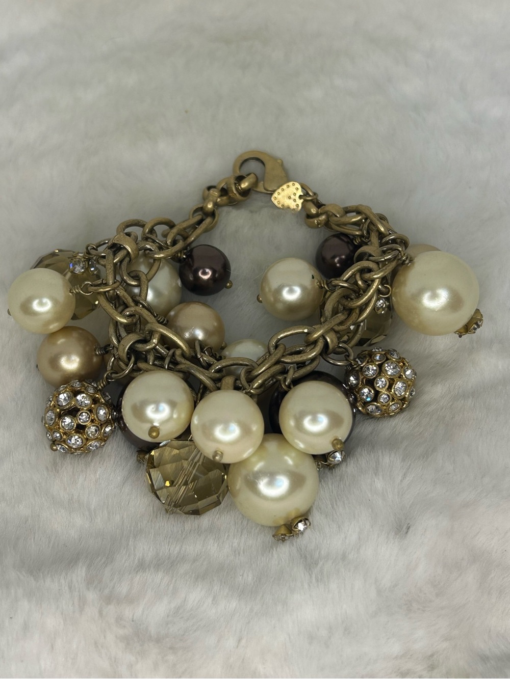 STELLA & DOT RETIRED AUDREY CLUSTER PEARL BRACELET